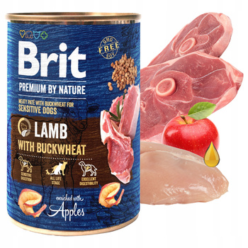 BRIT BY NATURE Karma mokra dla psa Jagnięcina 400g Bezzbożowa