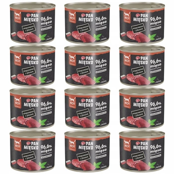 Pan Mięsko karma dla kota mokra Wieprzowina Jeleń 12 x 200g