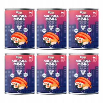 Gaczoo Miejska Miska bezzbożowa karma mokra dla kota Sushi z Rybą 6 x 400g