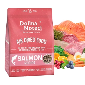 DOLINA NOTECI Superfood Suszona Karma sucha dla psa Łosoś 1 kg Bezzbożowa