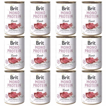 BRIT MONO Protein Karma mokra dla psa Jagnięcina 12 x 400g bezzbożowa