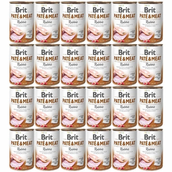 BRIT Pate & Meat mokra karma dla psa Królik 24 x 400g