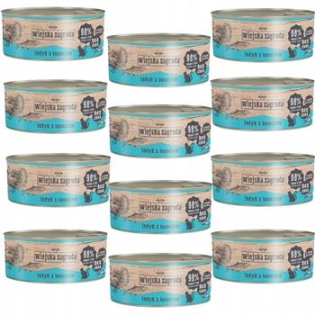 WIEJSKA ZAGRODA Karma mokra dla kota Indyk Łosoś 12 x 85g  Bezzbożowa