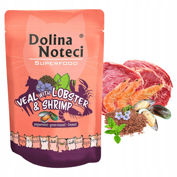 Dolina Noteci Superfood mokra karma dla kota cielęcina homar 85g