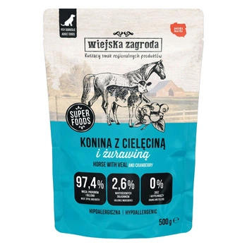 Wiejska Zagroda karma mokra dla psa Konina z Cielęciną 500g