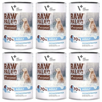 Raw Paleo Adult Karma mokra dla psa MONO Adult Dorsz 6 x 400g Bezzbożowa