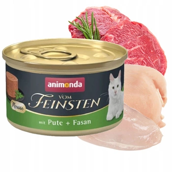 Animonda Vom Feinsten Mousse mokra karma dla kota 85g indyk bażant