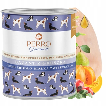 Perro Gourmet Monobiałkowa Karma Mokra Bażant z Gruszką 800g dla Psa