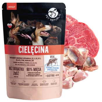 PET REPUBLIC karma mokra dla psa Cielęcina 500g Bezzbożowa