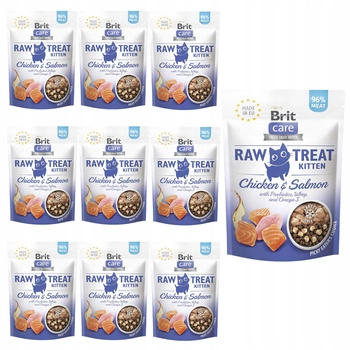 Brit Raw Treat Kitten 10 x 40g Chicken Salmon przysmak dla kociąt