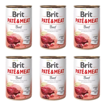 BRIT PATE & MEAT Karma mokra dla psa Wołowina 6x400g