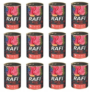 DOLINA NOTECI RAFI Karma mokra dla psa Wołowina 12 x 400g Bezzbożowa