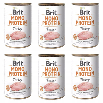 BRIT MONO Protein Karma mokra dla psa Indyk 6 x 400g