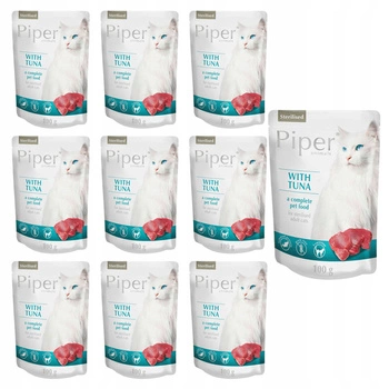 DOLINA NOTECI PIPER Karma mokra dla kota Tuńczyk 10 x 100g Bezzbożowa