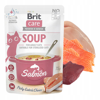 BRIT CARE SOUP karma mokra zupa dla kota Łosoś 75g