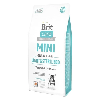 BRIT CARE MINI LIGHT&STERILISED karma sucha dla psa Królik Łosoś 400g Bezzbożowa