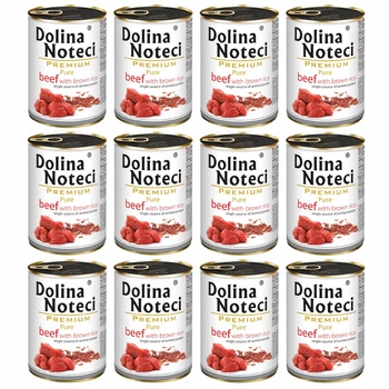 DOLINA NOTECI Premium Pure karma mokra dla psa wołowina z ryżem 12 x 400g