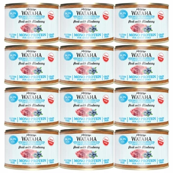 WATAHA Mono Protein Adult karma mokra dla psa Wieprzowina Borówka 12 x 185g