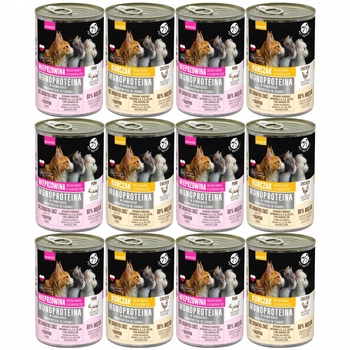 PET REPUBLIC Mono Protein Mix Smaków karma dla kota mokra 12 x 400g