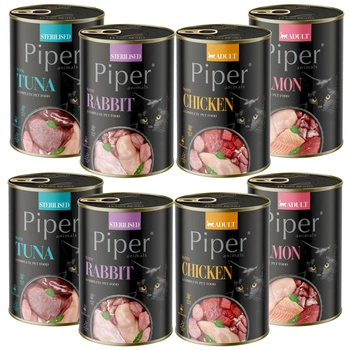 PIPER Karma mokra dla kota Dolina Noteci mix smaków 8 x 400g bez zbóż