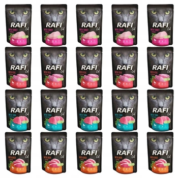 DOLINA NOTECI RAFI Karma mokra dla kota mix smaków 20 x 100g