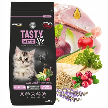 BIOFEED TASTY CATS LIFE Kitten Królik karma sucha dla kociąt 1,5 kg zdrowa