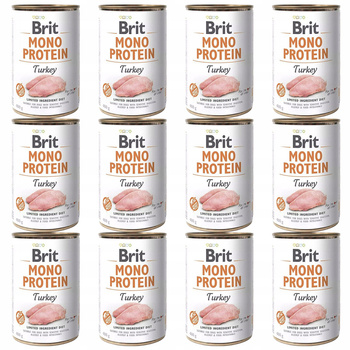 BRIT MONO Protein Karma mokra dla psa Indyk 12 x 400g bezzbożowa