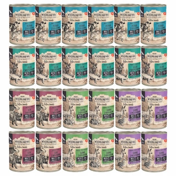 WIEJSKA ZAGRODA Leśne smaki Karma mokra dla psa mix smaków 24 x 400g Bezzbożowa