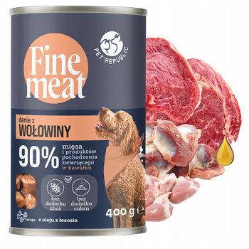 PET REPUBLIC FINE MEAT karma mokra dla psa kawałki w sosie Wołowina 400g Bezzbożowa