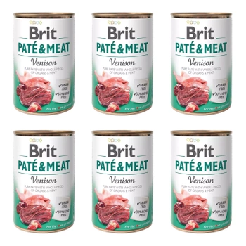 BRIT PATE & MEAT Karma mokra dla psa Dziczyzna 6x400g