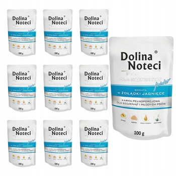 DOLINA NOTECI Premium Junior Karma mokra dla szczeniąt  żołądki jagnięce 10 x 100g Bezzbożowa