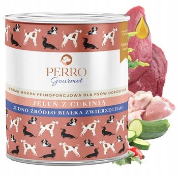 PERRO mokra karma dla psa Gourmet Jeleń z cukinią 800g