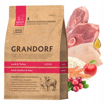 GRANDORF DOG MEDIUM&MAXI ADULT karma sucha dla psa Jagnięcina Indyk 10 kg