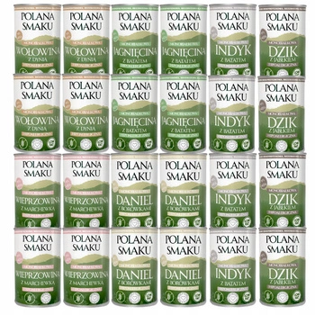 Mokra karma monobiałkowa dla psa Polana Smaku 24 x 400g mix smaków