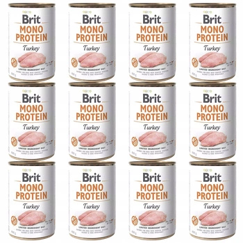 BRIT MONO Protein Karma mokra dla psa Indyk 12 x 400g bezzbożowa