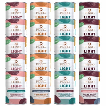 PERRO Light Monobiałkowa karma mokra dla psa mix smaków 20 x 400g