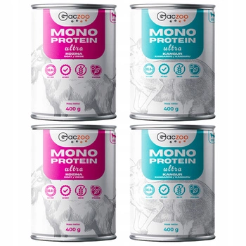 Gaczoo Mono Protein Ultra monobiałkowa karma mokra psa mix smaków 4 x 400g