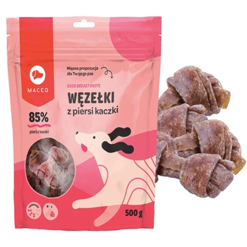 Maced Mięki Węzeł Kaczka 6cm przysmak dla psa 500g