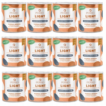 Perro LIGHT Monobiałkowa karma mokra dla psa Kaczka z warzywami 12 x 800g