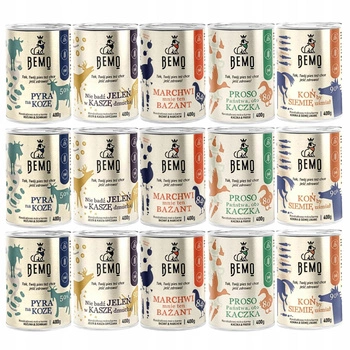 BEMO karma mokra dla psa mix smaków 15 x 400 g Monobiałkowa