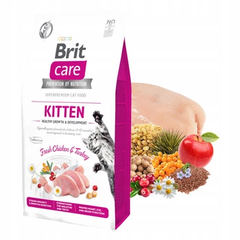 BRIT CARE KITTEN karma sucha dla kociąt Kurczak Indyk 7kg Bezzbożowa