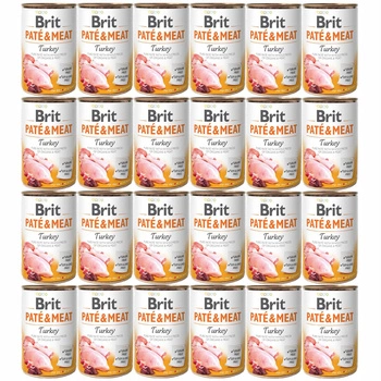 BRIT Pate & Meat mokra karma dla psa Indyk 24 x 400g