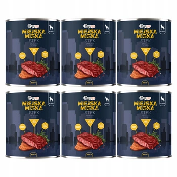 Gaczoo Miejska Miska bezzbożowa karma mokra dla psa Stek Wołowy 6 x 800g