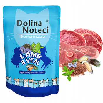 Dolina Noteci Superfood mokra karma dla kota cielęcina jagnięcina 85g