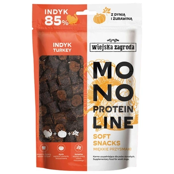 WIEJSKA ZAGRODA MONOPROTEIN Indyk miękki smakołyk przysmak dla psa 115g