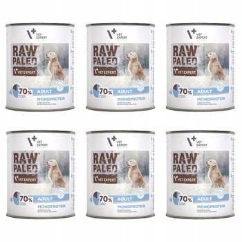 RAW PALEO Karma mokra dla psa Mono Dorsz 6 x 800g Bezzbożowa