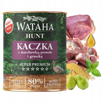 WATAHA HUNT Adult karma mokra dla psa Kaczka z Prosem 800g