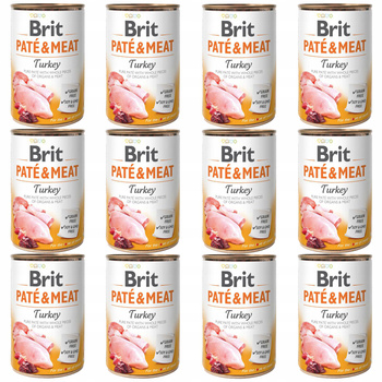 BRIT PATE & MEAT Karma mokra dla psa Indyk 12 x 400g