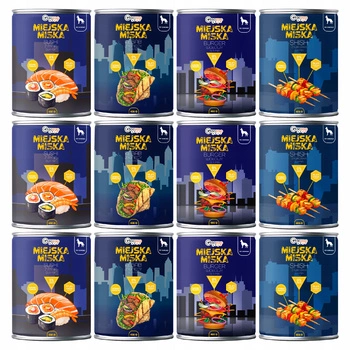 Gaczoo Miejska Miska bezzbożowa karma mokra dla psa Mix smaków 12 x 400g