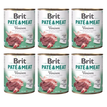 BRIT PATE & MEAT Karma mokra dla psa Dziczyzna 6 x 800g Bezzbożowa